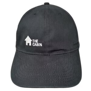 Hit The Cabin Baseball Cap Black OS Cotton Embroidered Adjustable Strapback Hat